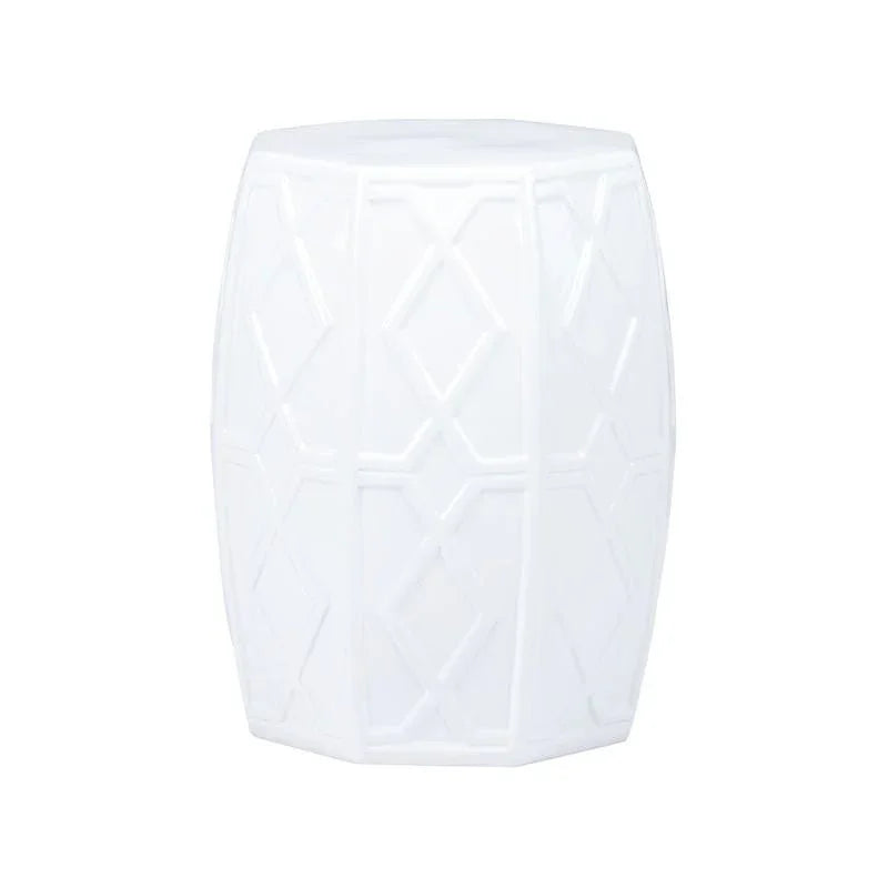 Andreu Ceramic Outdoor Garden Stool-Garden Stools-Chelsea House-White-LOOMLAN