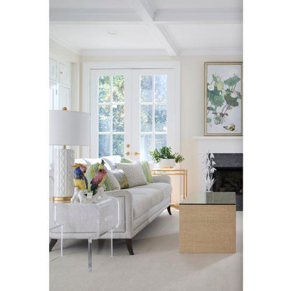 Andreu White Ceramic Raised Design Table Lamp - LOOMLAN - Chelsea House - Table Lamps