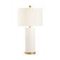 Andreu White Ceramic Raised Design Table Lamp - LOOMLAN - Chelsea House - Table Lamps