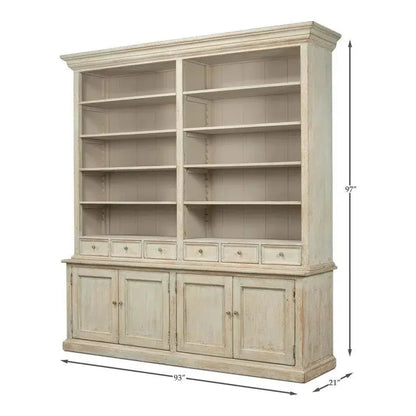 Angelique Bookcase With Cabinets and Drawers - LOOMLAN - Sarreid - Bookcases