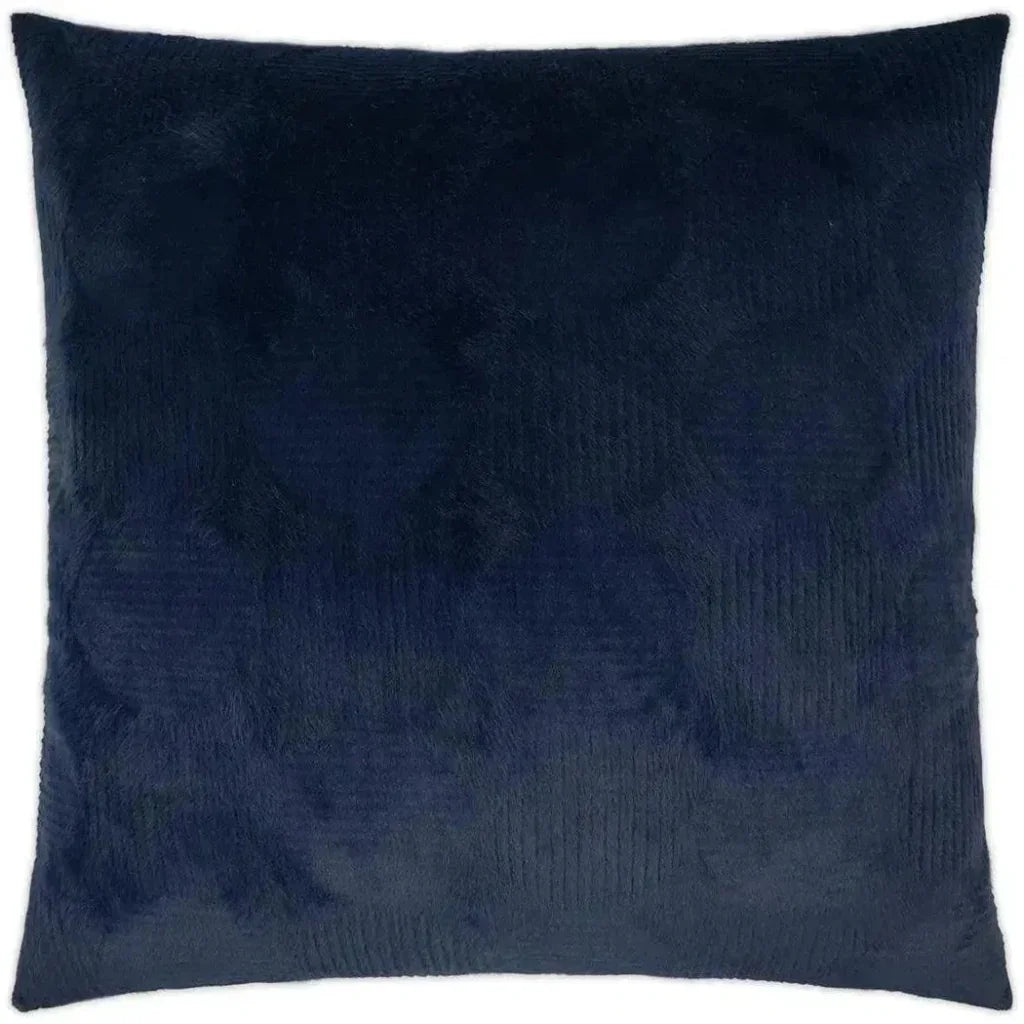 Angelou Indigo Solid Faux Fur Navy Large Throw Pillow - LOOMLAN - D.V. Kap - Throw Pillows