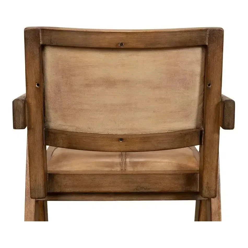 Angus Accent Chair Brown Leather - LOOMLAN - Sarreid - Accent Chairs