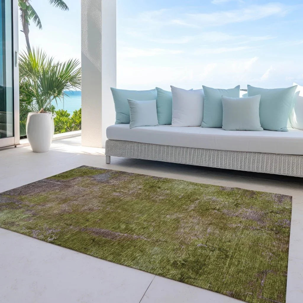 Anjari Green Washable Indoor - Outdoor Rug - LOOMLAN - LOOMLAN Rugs - Outdoor Rugs