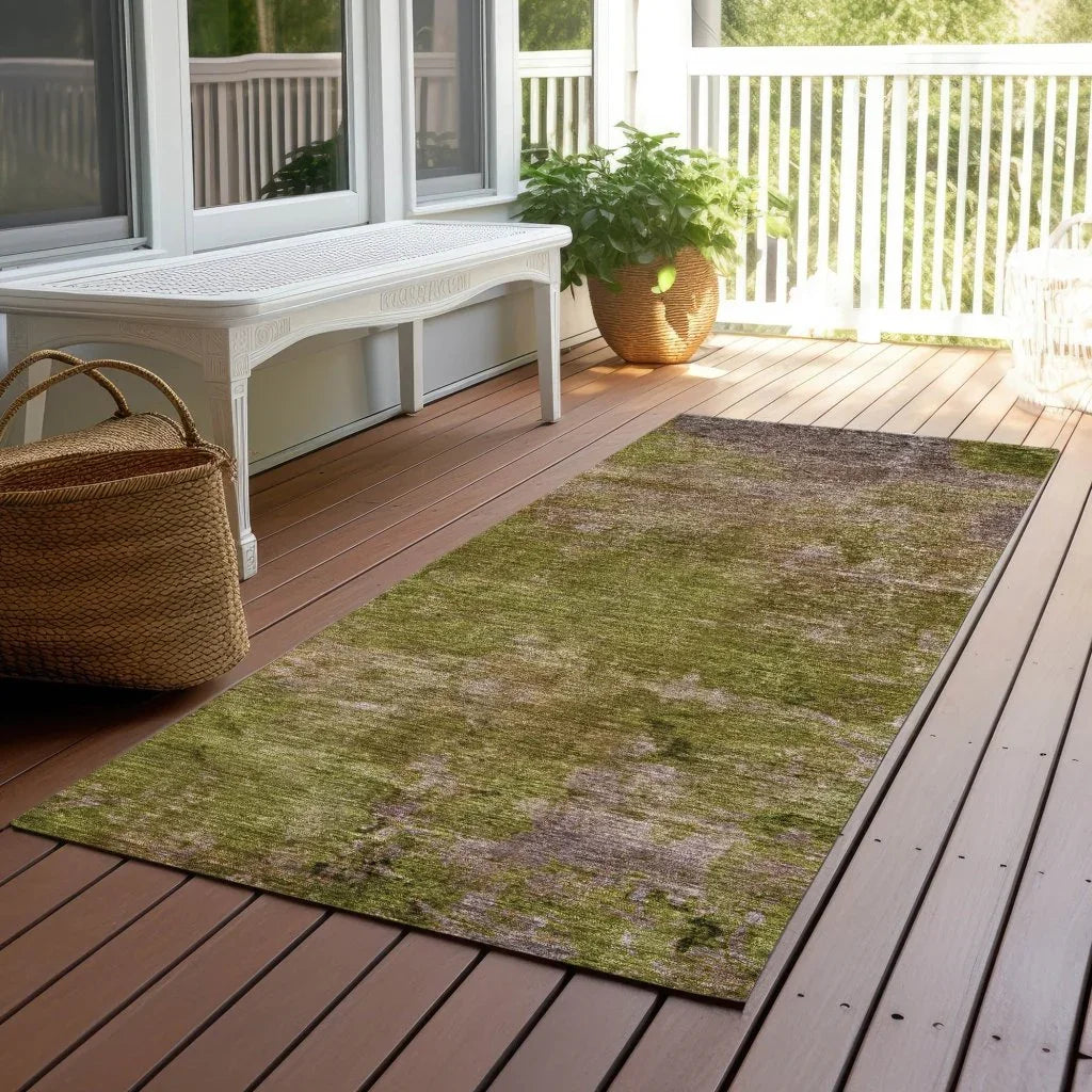 Anjari Green Washable Indoor - Outdoor Rug - LOOMLAN - LOOMLAN Rugs - Outdoor Rugs
