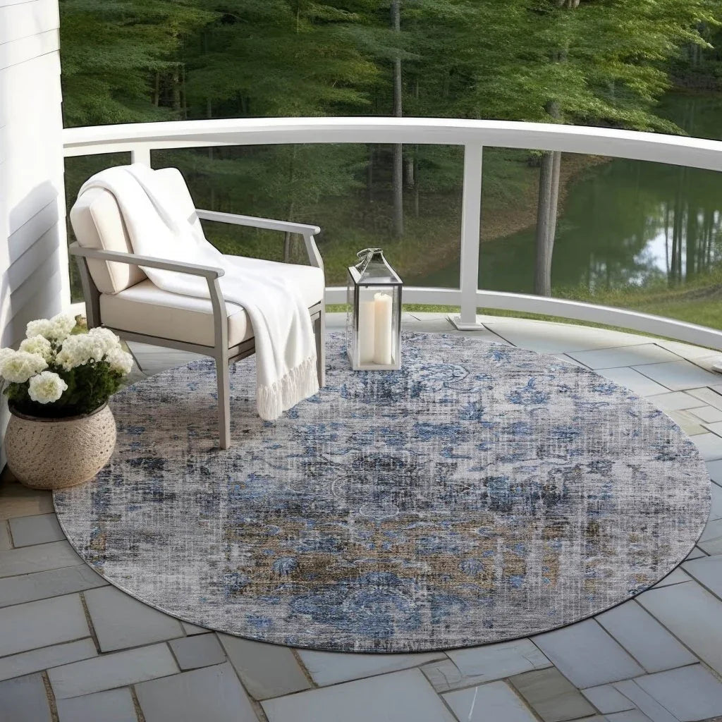 Anna Blue Washable Indoor - Outdoor Rug - LOOMLAN - LOOMLAN Rugs - Outdoor Rugs
