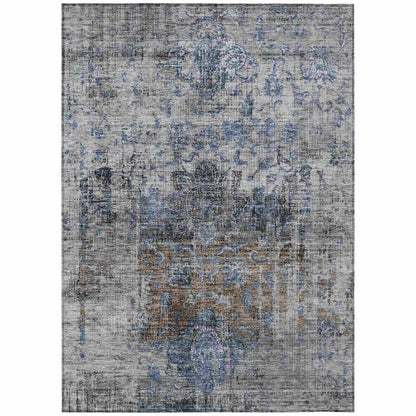 Anna Blue Washable Indoor - Outdoor Rug - LOOMLAN - LOOMLAN Rugs - Outdoor Rugs
