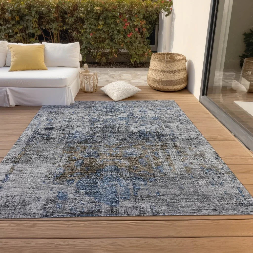 Anna Blue Washable Indoor - Outdoor Rug - LOOMLAN - LOOMLAN Rugs - Outdoor Rugs