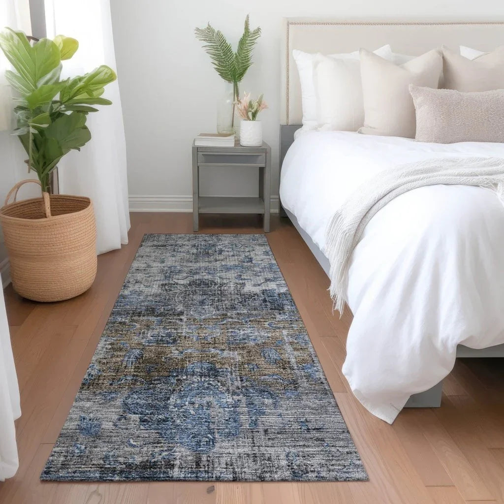 Anna Blue Washable Indoor - Outdoor Rug - LOOMLAN - LOOMLAN Rugs - Outdoor Rugs
