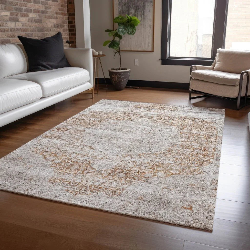 Anna Orange Washable Indoor - Outdoor Rug - LOOMLAN - LOOMLAN Rugs - Outdoor Rugs