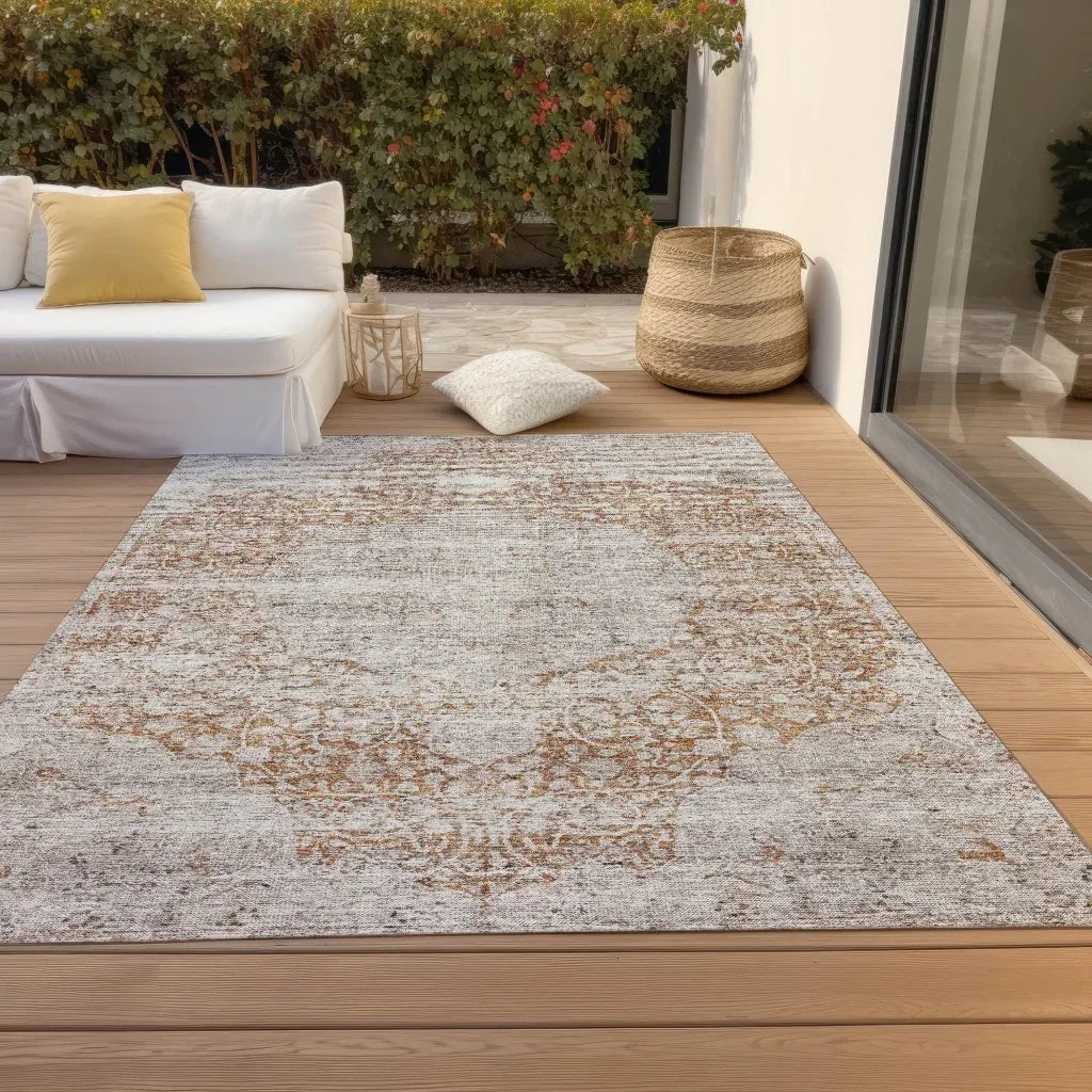 Anna Orange Washable Indoor - Outdoor Rug - LOOMLAN - LOOMLAN Rugs - Outdoor Rugs