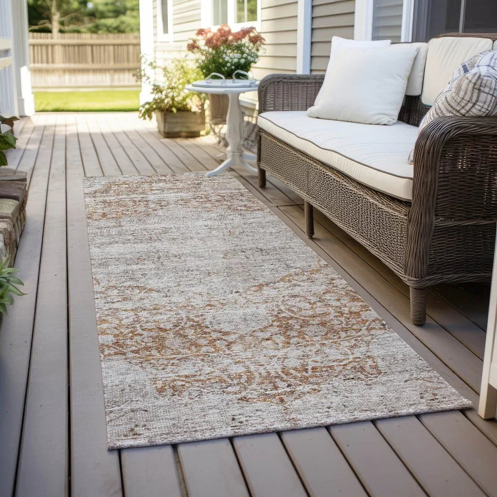 Anna Orange Washable Indoor - Outdoor Rug - LOOMLAN - LOOMLAN Rugs - Outdoor Rugs