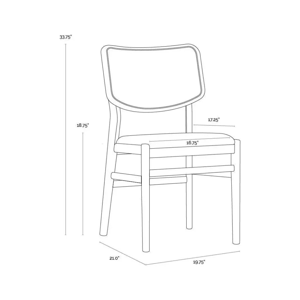 Annex Fabric Armless Dining Chair 2PC - LOOMLAN - SUNPAN - Dining Chairs