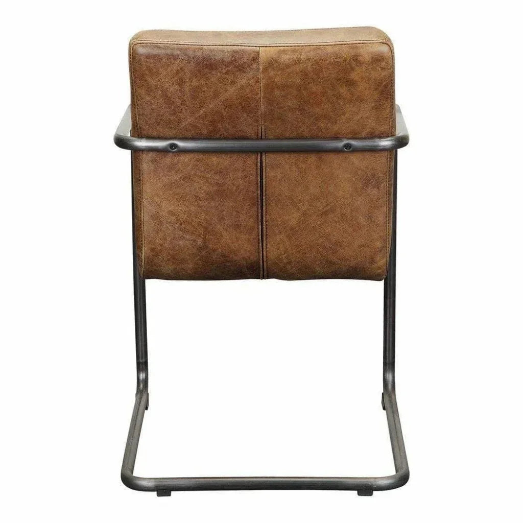 Ansel Grazed Leather Dining Chair (Set Of 2) - LOOMLAN - Moe's Home - Dining Chairs