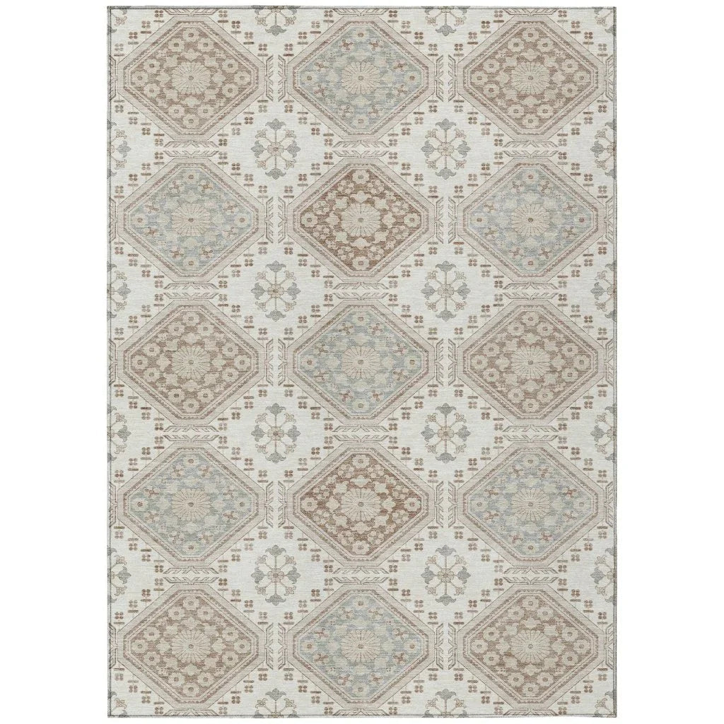 Antheya Ivory Washable Indoor - Outdoor Rug - LOOMLAN - LOOMLAN Rugs - Outdoor Rugs