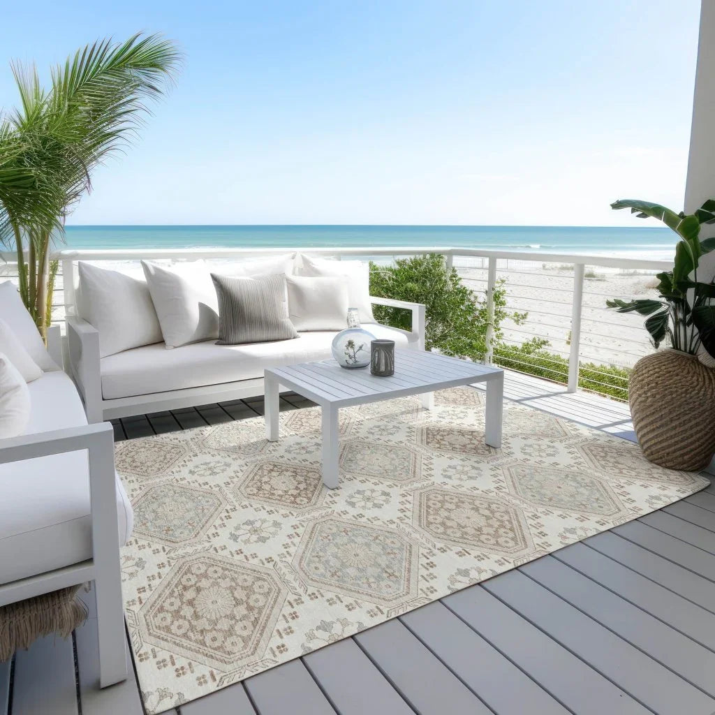 Antheya Ivory Washable Indoor - Outdoor Rug - LOOMLAN - LOOMLAN Rugs - Outdoor Rugs