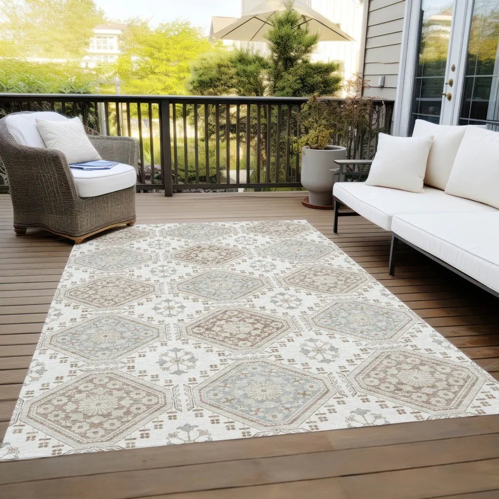 Antheya Ivory Washable Indoor - Outdoor Rug - LOOMLAN - LOOMLAN Rugs - Outdoor Rugs