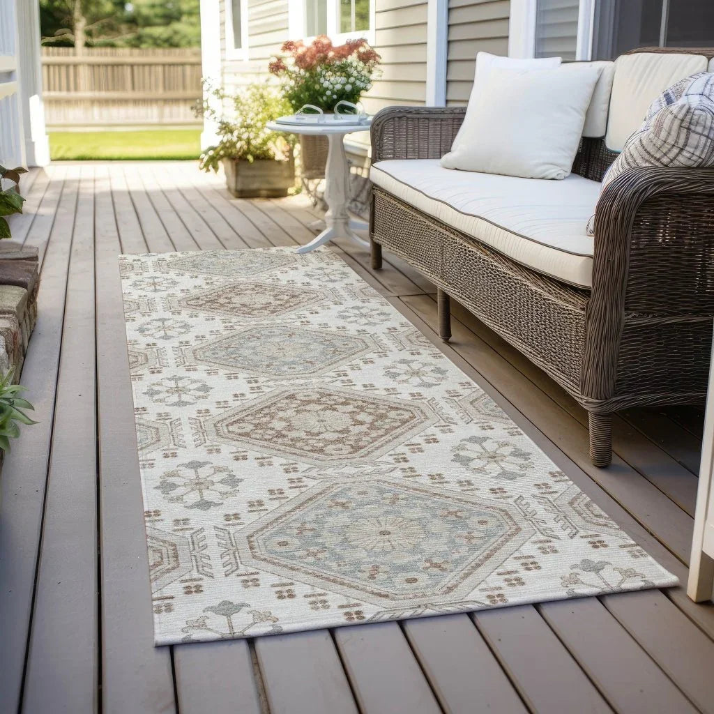 Antheya Ivory Washable Indoor - Outdoor Rug - LOOMLAN - LOOMLAN Rugs - Outdoor Rugs