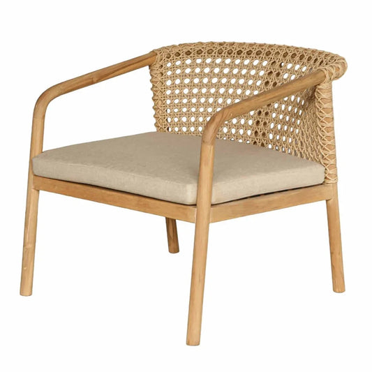 Antibes Wood Framed Patio Occasional Chair-Outdoor Accent Chairs-Artesia-LOOMLAN