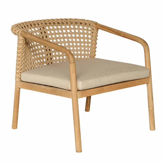 Antibes Wood Framed Patio Occasional Chair-Outdoor Accent Chairs-Artesia-LOOMLAN