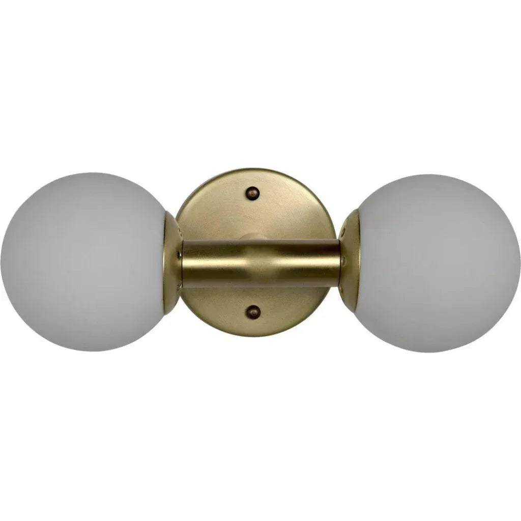 Antiope Metal & Glass Sconce Antique Brass - LOOMLAN - Noir - Wall Sconces