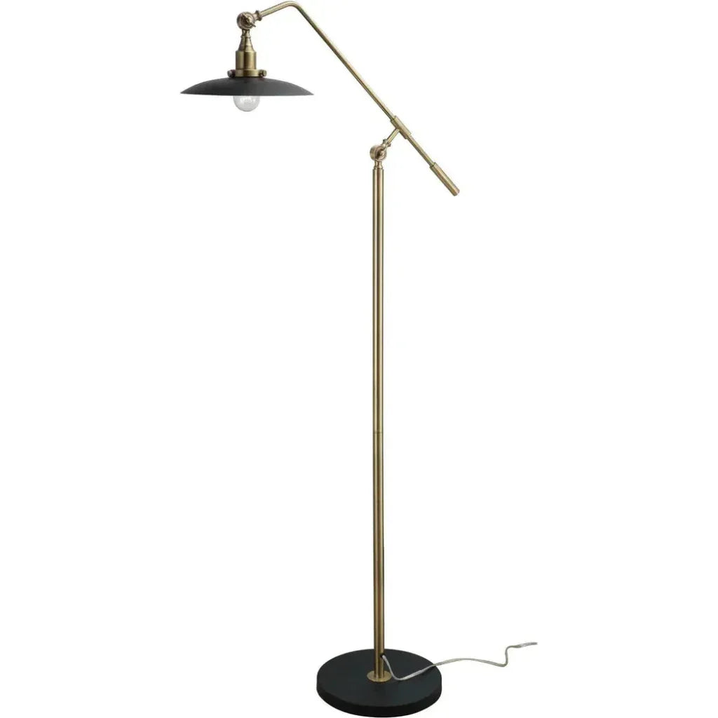 Antique Brass Aluminum Mid-Century Floor Lamp-Floor Lamps-Jamie Young-LOOMLAN