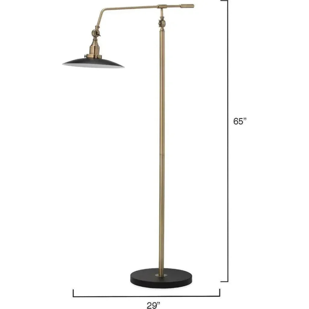 Antique Brass Aluminum Mid-Century Floor Lamp-Floor Lamps-Jamie Young-LOOMLAN