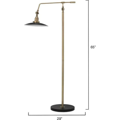 Antique Brass Aluminum Mid-Century Floor Lamp-Floor Lamps-Jamie Young-LOOMLAN