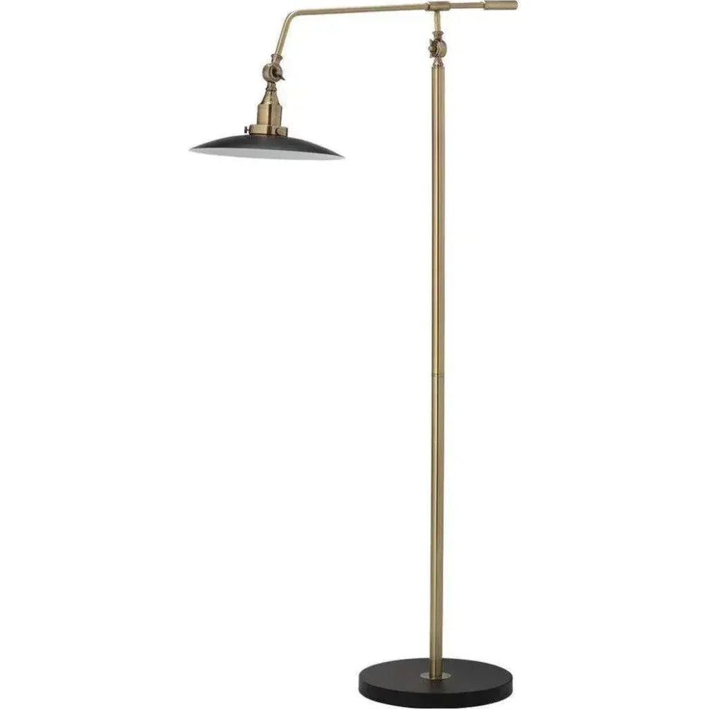 Antique Brass Aluminum Mid-Century Floor Lamp-Floor Lamps-Jamie Young-LOOMLAN