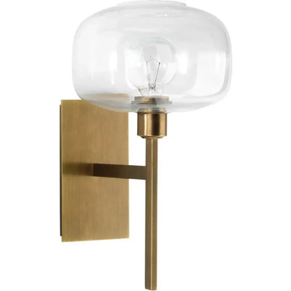 Antique Brass Clear Glass Scando Mod Sconce - LOOMLAN - Jamie Young - Wall Sconces