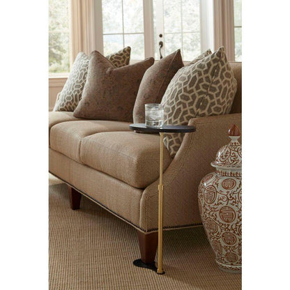 Antique Brass Finished Column Drinks Table - LOOMLAN - Chelsea House - Side Tables