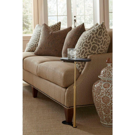 Antique Brass Finished Column Drinks Table - LOOMLAN - Chelsea House - Side Tables