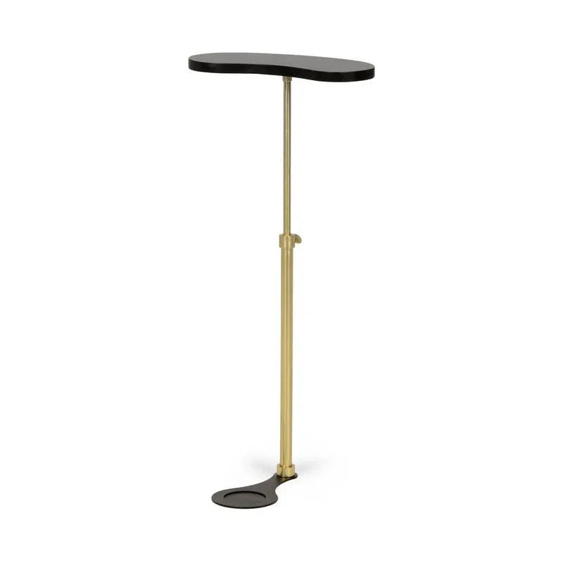 Antique Brass Finished Column Drinks Table - LOOMLAN - Chelsea House - Side Tables