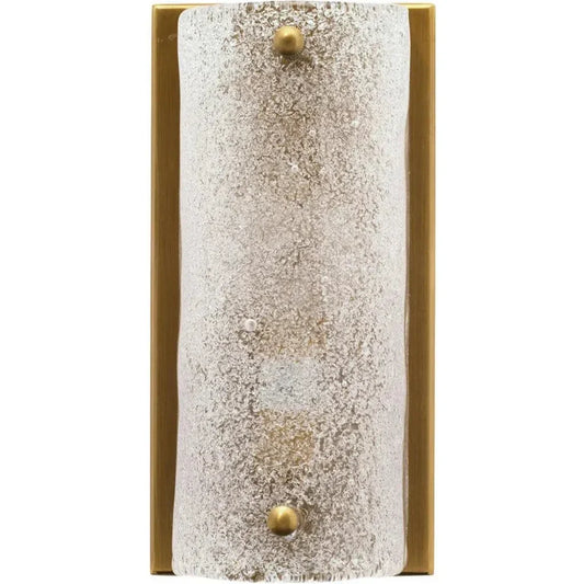 Antique Brass Glass Moet Rounded Sconce - LOOMLAN - Jamie Young - Wall Sconces