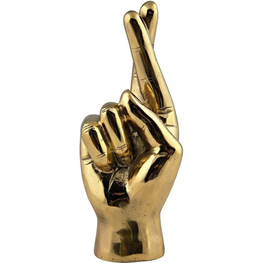 Antique Brass Hand Signs Sculpture