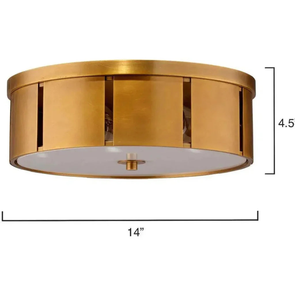 Antique Brass Small Orbit Flush Mount Ceiling Light-Flush Mounts-Jamie Young-LOOMLAN