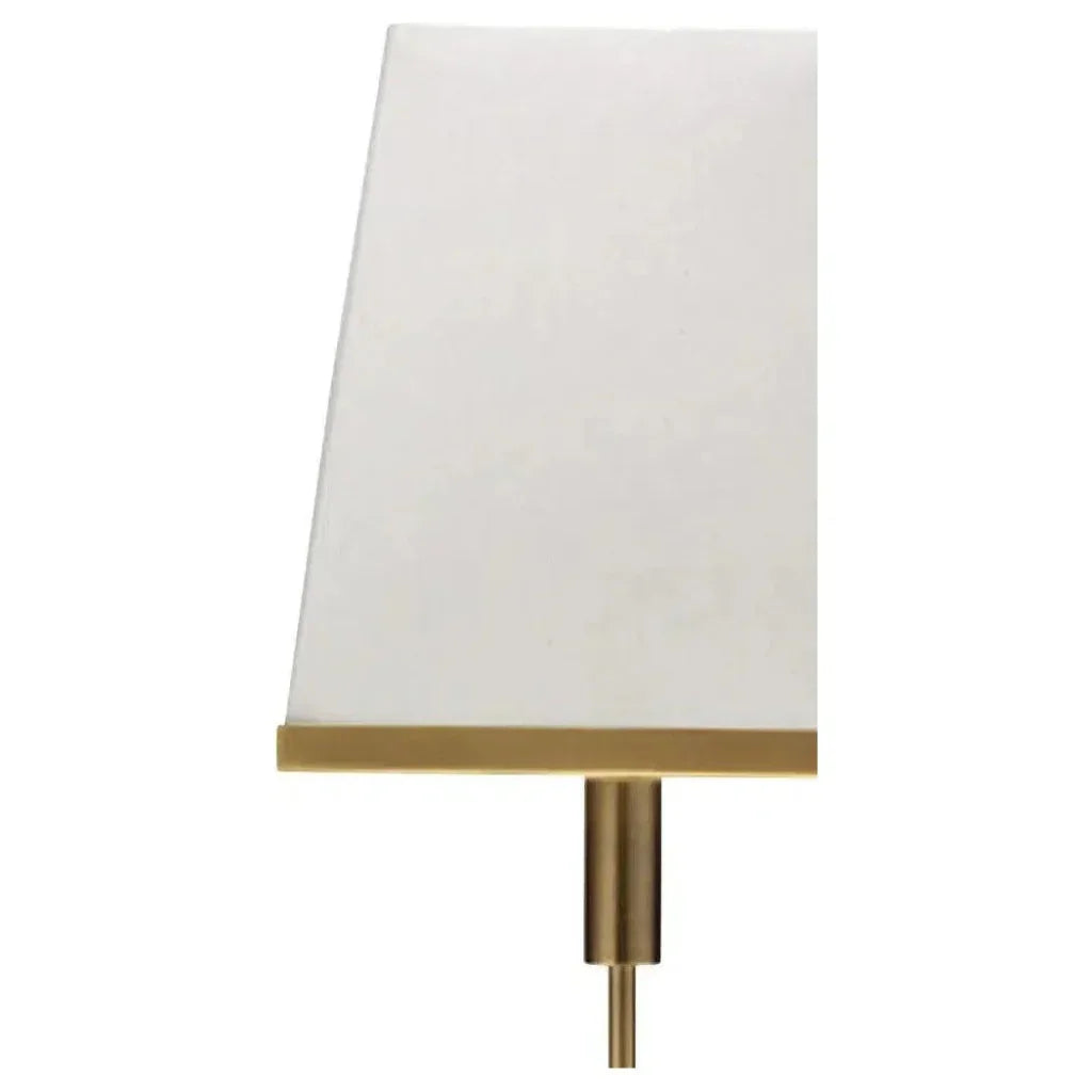 Antique Brass White Linen Jud Floor Lamp-Floor Lamps-Jamie Young-LOOMLAN