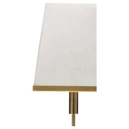 Antique Brass White Linen Jud Floor Lamp-Floor Lamps-Jamie Young-LOOMLAN