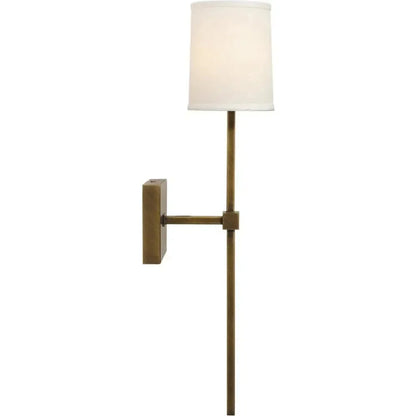 Antique Brass White Linen Minerva Wall Sconce - LOOMLAN - Jamie Young - Wall Sconces
