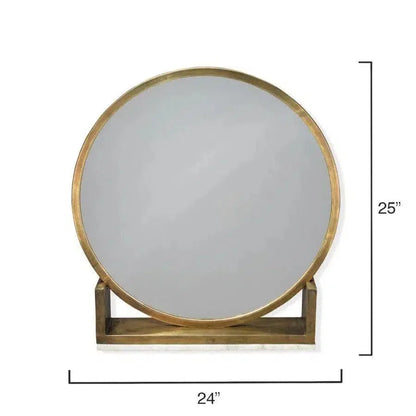 Antique Brass White Marble Odyssey Standing Wall Mirror - LOOMLAN - Jamie Young - Wall Mirrors