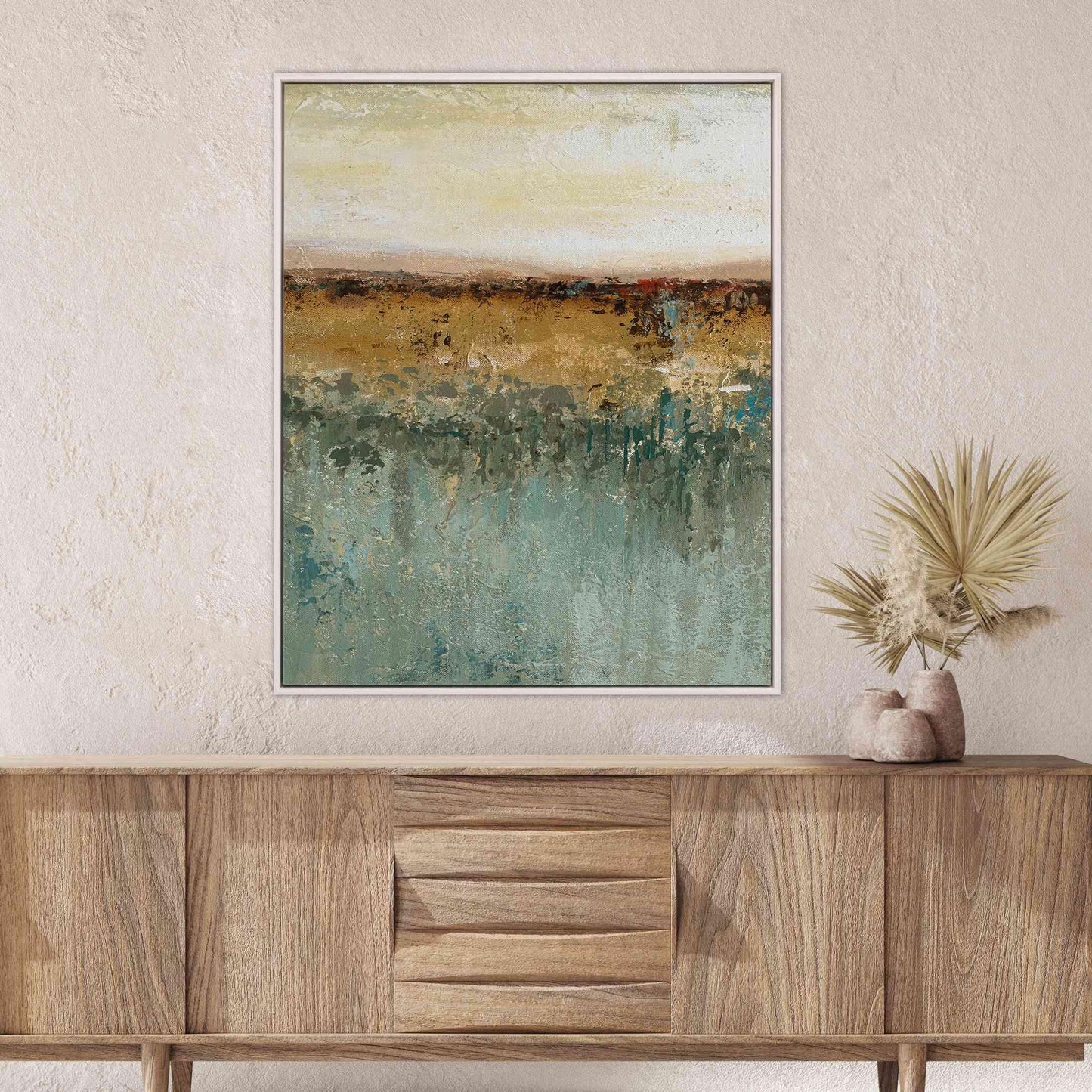 Antique Contemporary Wood Canvas Art