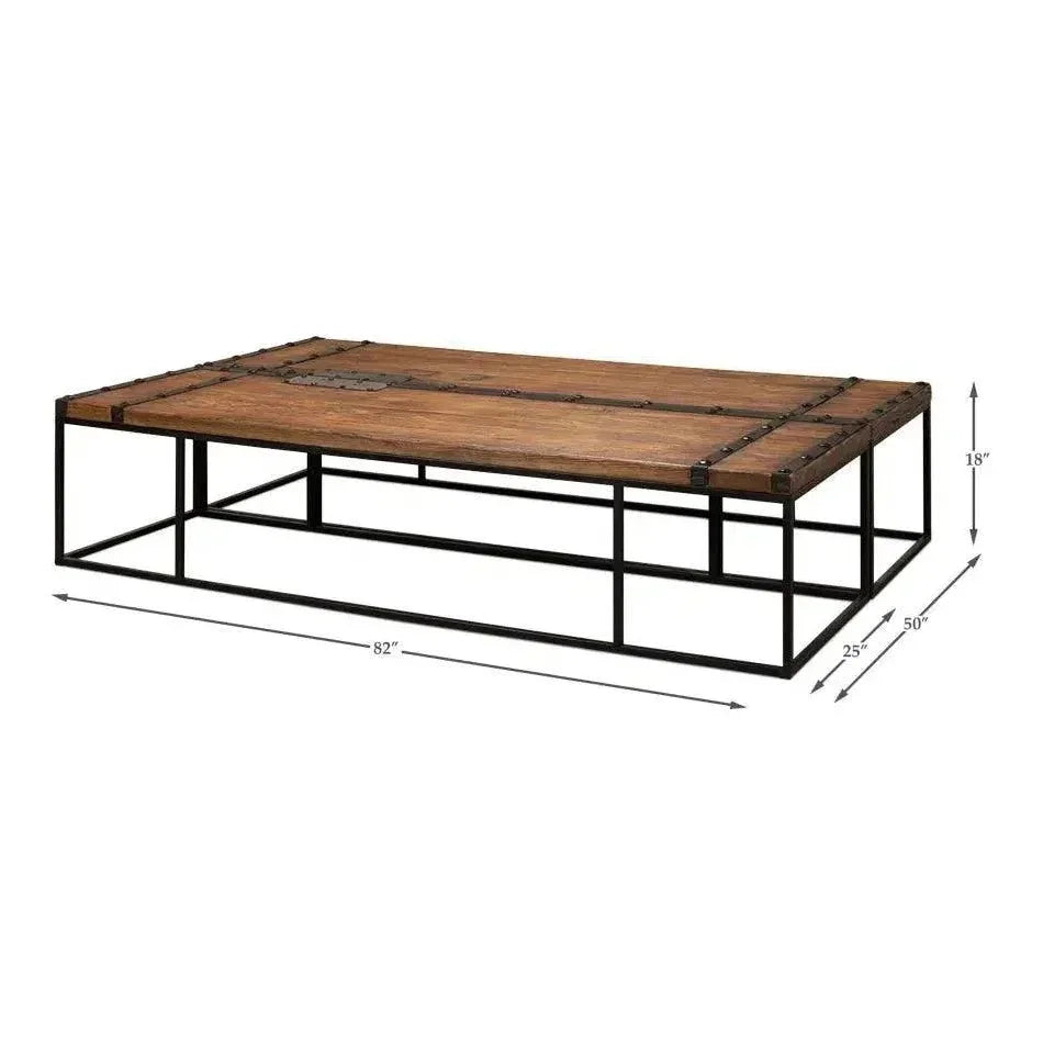 Antique Door Coffee Table Extra Large Reclaimed Wood - LOOMLAN - Sarreid - Coffee Tables