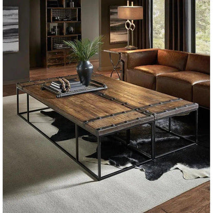 Antique Door Coffee Table Extra Large Reclaimed Wood - LOOMLAN - Sarreid - Coffee Tables