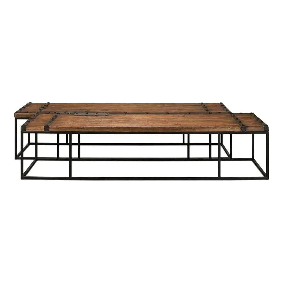 Antique Door Coffee Table Extra Large Reclaimed Wood - LOOMLAN - Sarreid - Coffee Tables