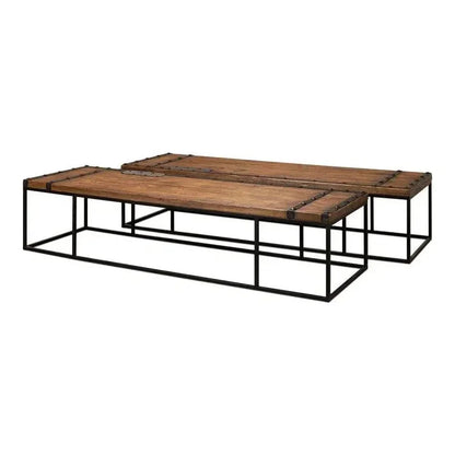 Antique Door Coffee Table Extra Large Reclaimed Wood - LOOMLAN - Sarreid - Coffee Tables