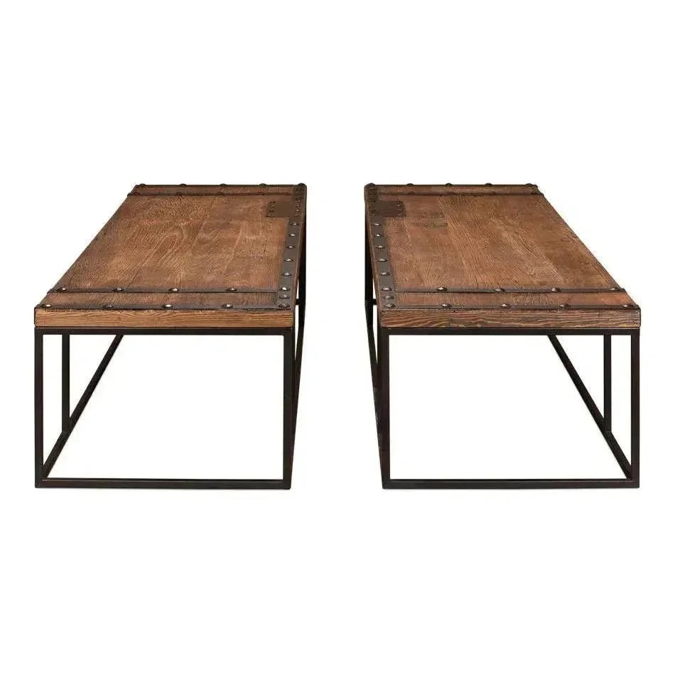 Antique Door Coffee Table Extra Large Reclaimed Wood - LOOMLAN - Sarreid - Coffee Tables