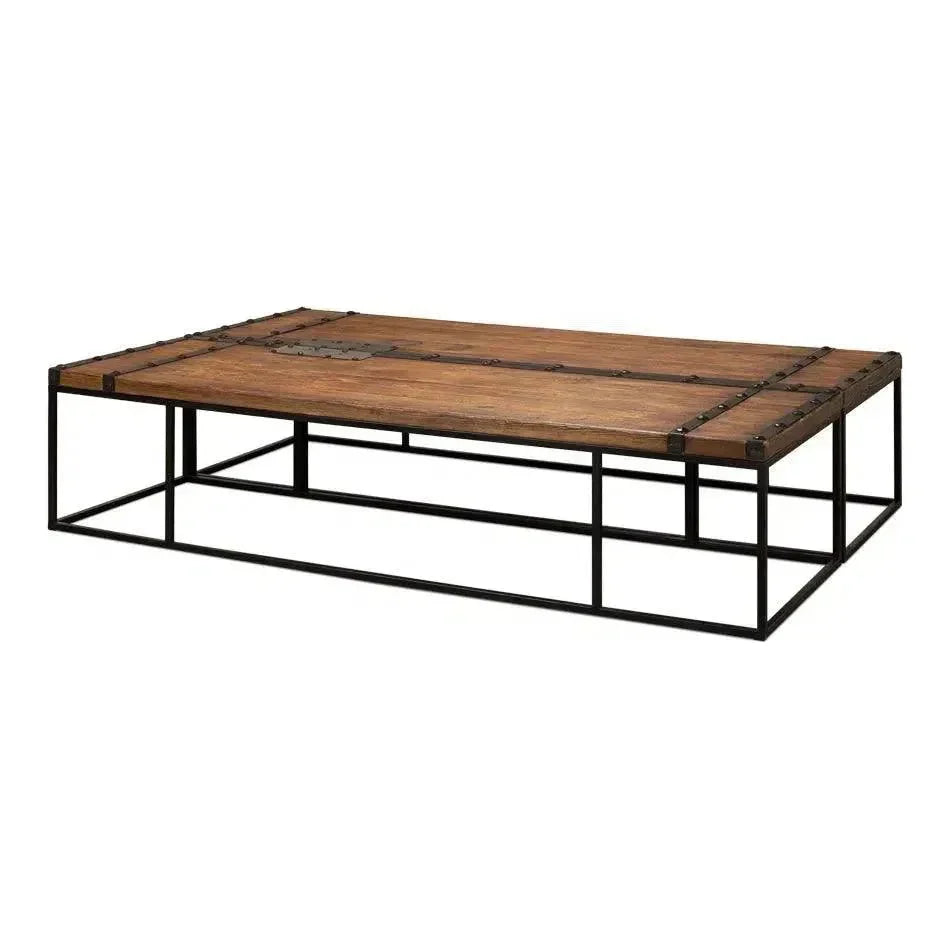 Antique Door Coffee Table Extra Large Reclaimed Wood - LOOMLAN - Sarreid - Coffee Tables