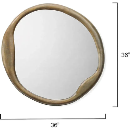 Antique Organic Round Wall Mirror