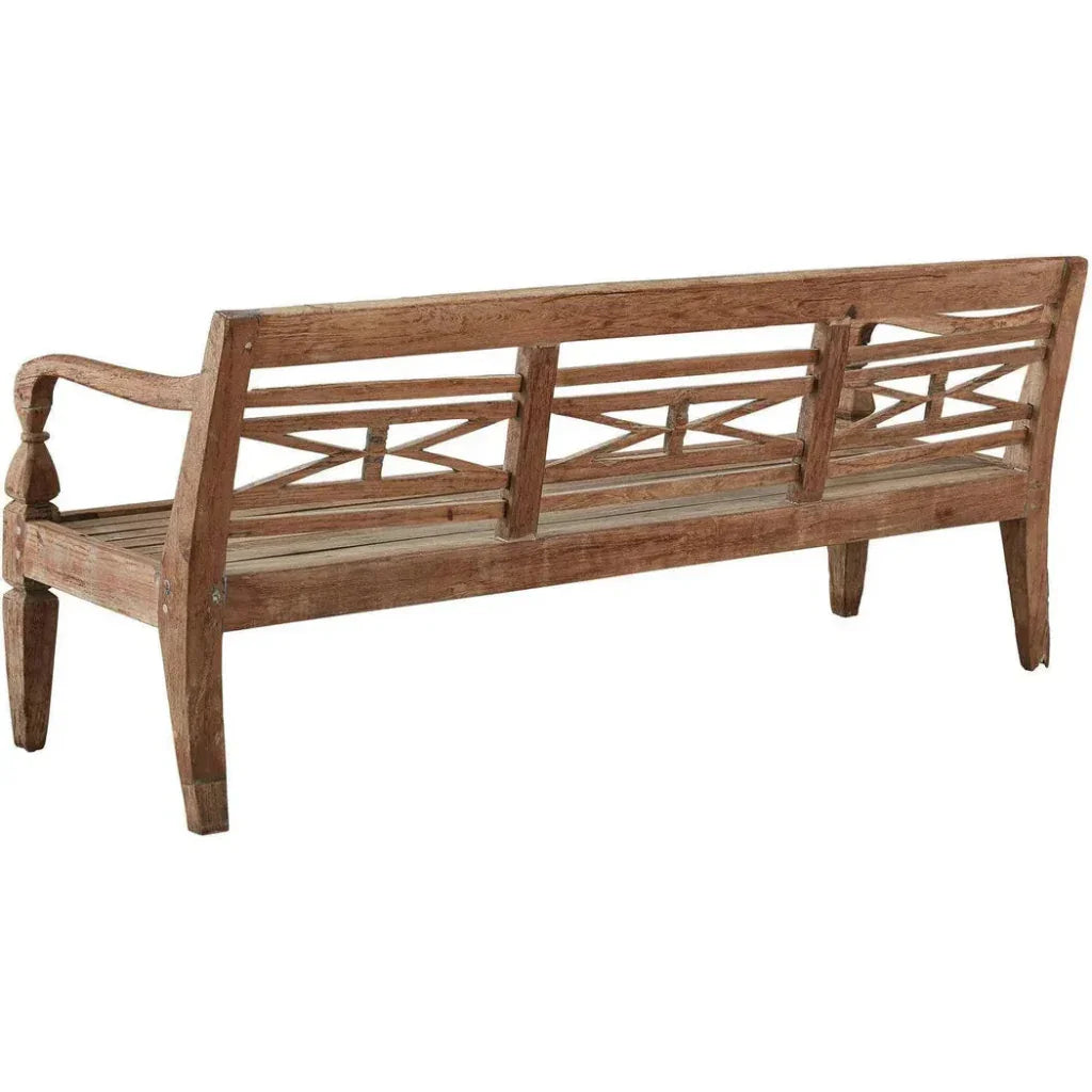 Antique Plantation Grown Teak Bench-Outdoor Benches-Furniture Classics-LOOMLAN