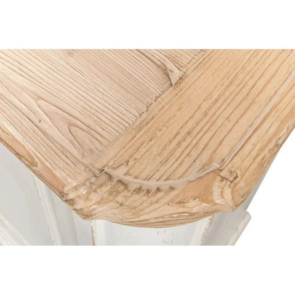 Antique Whitewash Sideboard 4 Door - LOOMLAN - Sarreid - Sideboards