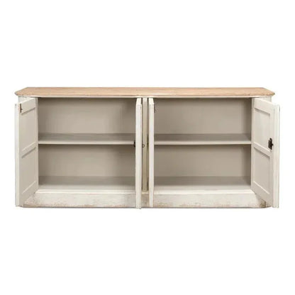 Antique Whitewash Sideboard 4 Door - LOOMLAN - Sarreid - Sideboards